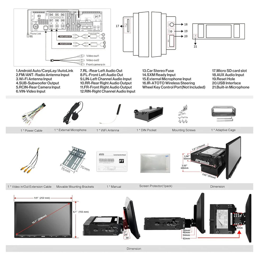 CarAudioGuySupply_ATOTO F7G110XED 10" inch Single DIN Wireless Apple Carplay Android