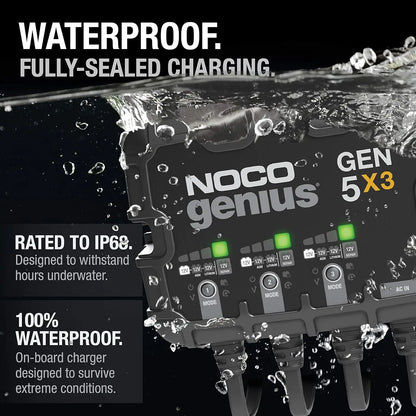 CarAudioGuySupply_NOCO Genius GEN5X3, 3-Bank, 15A (5A/Bank) Smart Marine Battery Charger