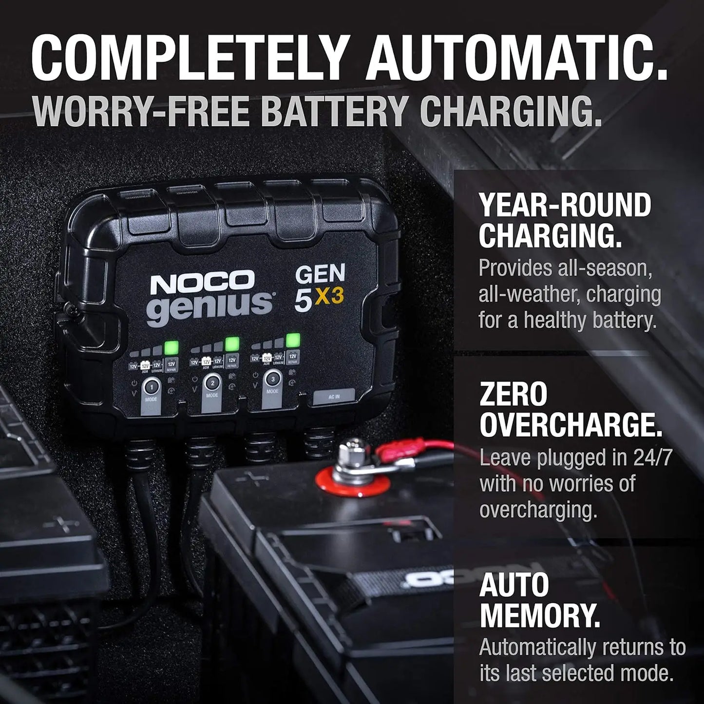 CarAudioGuySupply_NOCO Genius GEN5X3, 3-Bank, 15A (5A/Bank) Smart Marine Battery Charger